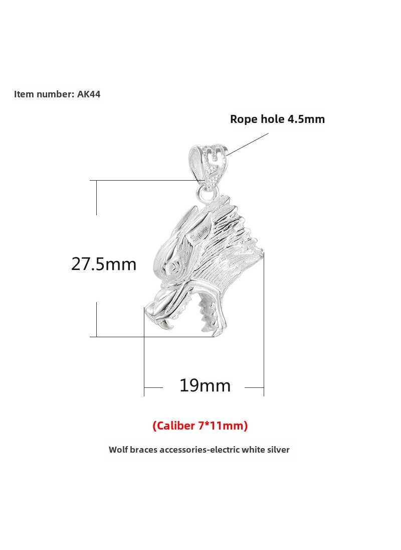 Generic Wolf Fang Pendant S925 Necklace AK44-electric silver 