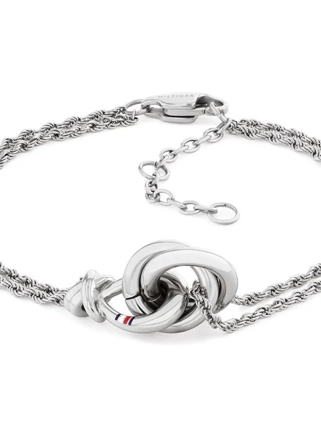 Tommy Hilfiger  Doble Chain Bracelet in Stainless Steel with a Nautical Knot for Women | Best Price UAE