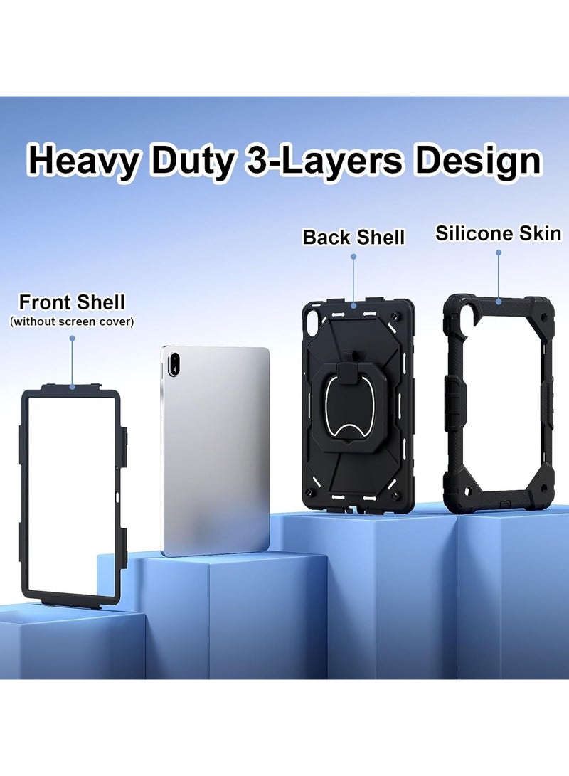 Case Compatible with Huawei MatePad SE 11 (2024) 11-inch Case, Full-Body Rugged Shockproof Protective Shell, 360° Swivel Stand Handle Cover with Shoulder Strap - Image 3