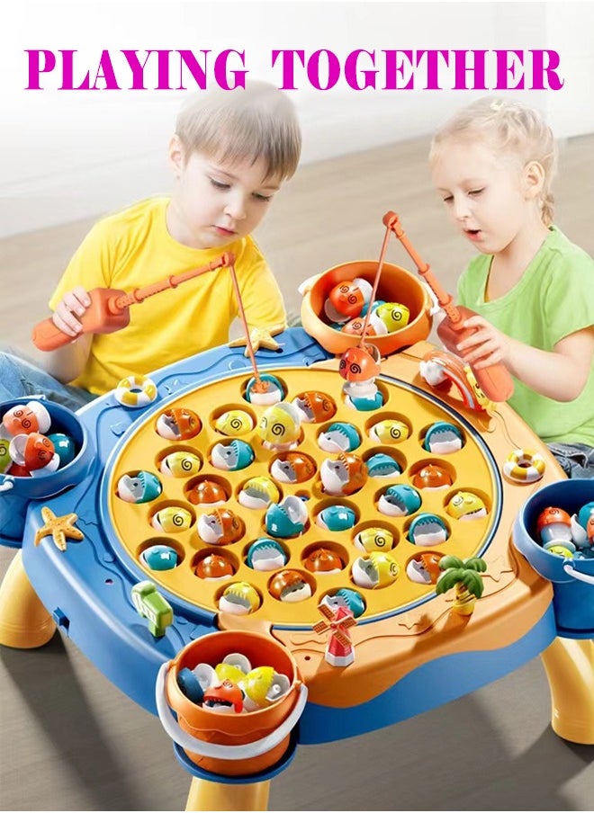 Generic Kids Magnetic Fishing Toys For Kids Electric Fishing Toy Has Music Spinning Game Fish Rod Education Baby 3 Years Gifts  - Image 1