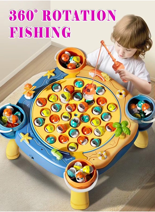 Generic Kids Magnetic Fishing Toys For Kids Electric Fishing Toy Has Music Spinning Game Fish Rod Education Baby 3 Years Gifts  - Image 2