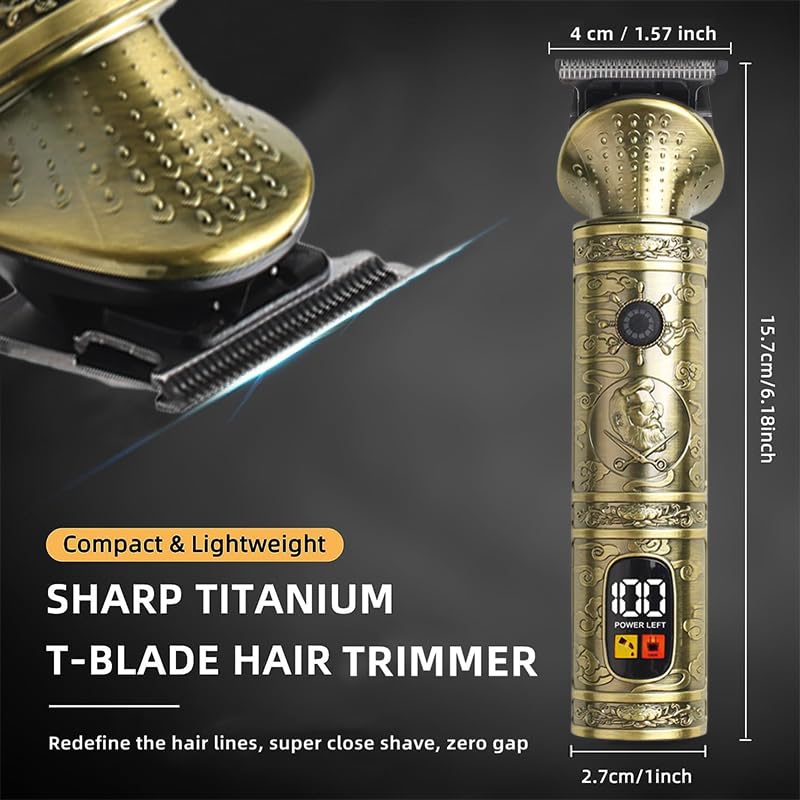 NuvaConx Trimmer Kit Professional Hair Clipper Zero Gapped T-Blade Electric Shaver Razor Nose Body Trimmer for Men Cordless Grooming Kit 4 in 1 - Image 5