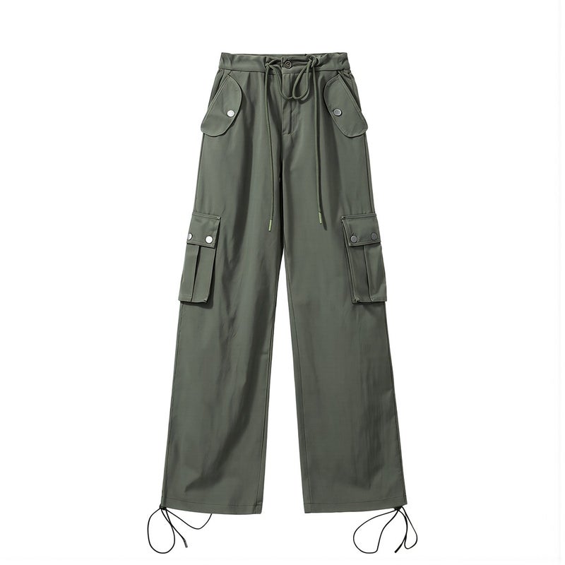 Womens Multi-scene Cargo Pants Quick Dry Wide Leg Trousers for Travel School - Image 4