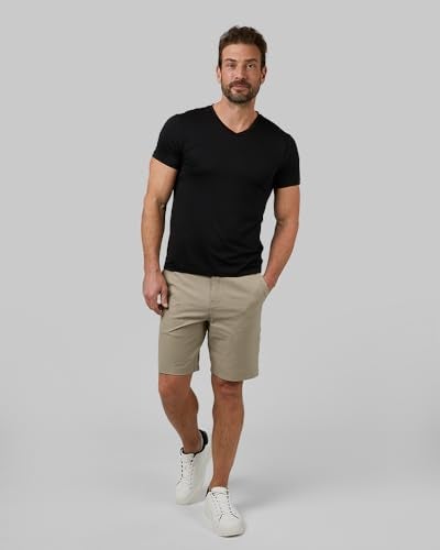 32 Degrees Mens 4 Pack Cool V-Neck T-Shirt | Anti-Odor | Quick Drying | 4-Way Stretch, Black, Medium - Image 2
