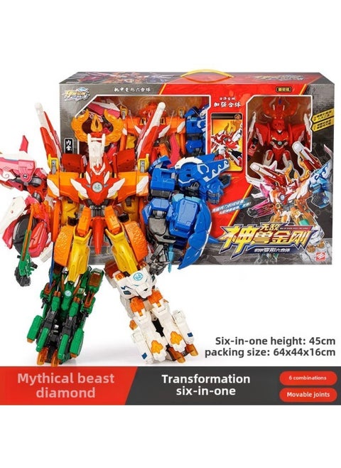 God Beast King Kong 6 Earth's Shield Dinosaur Transforming Robot 5 Fit Mecha Children's Boy Toy Dragon King Kong-Color:Sd1168 Elite Edition  13 Forms, Single Variable