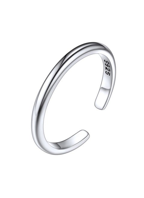 Minimalist Toe Rings For Women Sterling Silver Hypoallergenic Simple Open 2Mm Thin Band Ring Adjustable