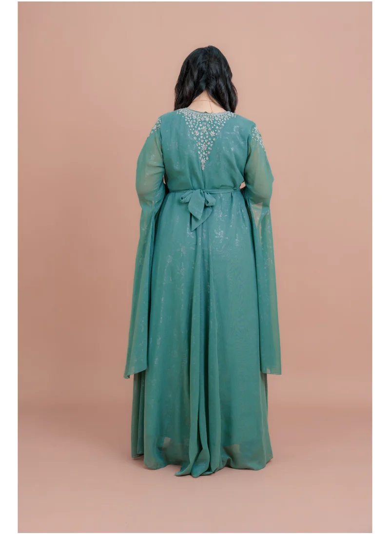IKKXA Belted Elegant 2-Piece Kaftan