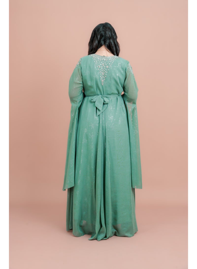 اكسا قفطان أنيق بحزام من قطعتين - Image 2