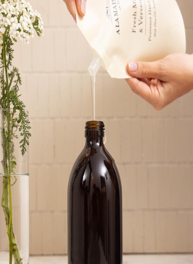 A LA MAISON Hand Soap Refill Pouch – Jasmine & Santal– Liquid Hand Wash Refill, Eco-Friendly & Recyclable – Plant-Based, Biodegradable, Made in France – 16.9 fl oz – Amber Collection - Image 3