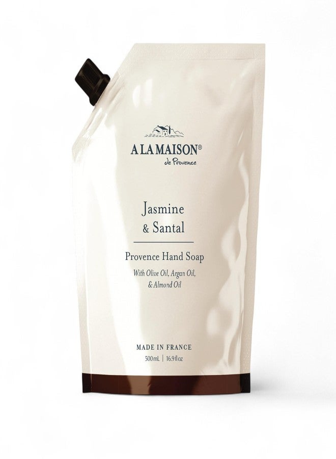 A LA MAISON Hand Soap Refill Pouch – Jasmine & Santal– Liquid Hand Wash Refill, Eco-Friendly & Recyclable – Plant-Based, Biodegradable, Made in France – 16.9 fl oz – Amber Collection - Image 1