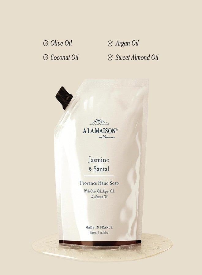 A LA MAISON Hand Soap Refill Pouch – Jasmine & Santal– Liquid Hand Wash Refill, Eco-Friendly & Recyclable – Plant-Based, Biodegradable, Made in France – 16.9 fl oz – Amber Collection - Image 2