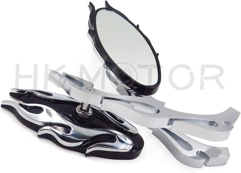 HK MOTO مرآة خلفية على طراز اللهب من HK MOTO للدراجات النارية للكروازر والشوبر - Image 4