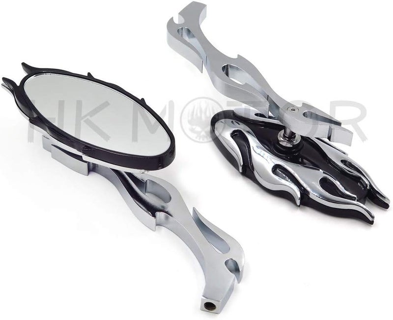 HK MOTO مرآة خلفية على طراز اللهب من HK MOTO للدراجات النارية للكروازر والشوبر - Image 3