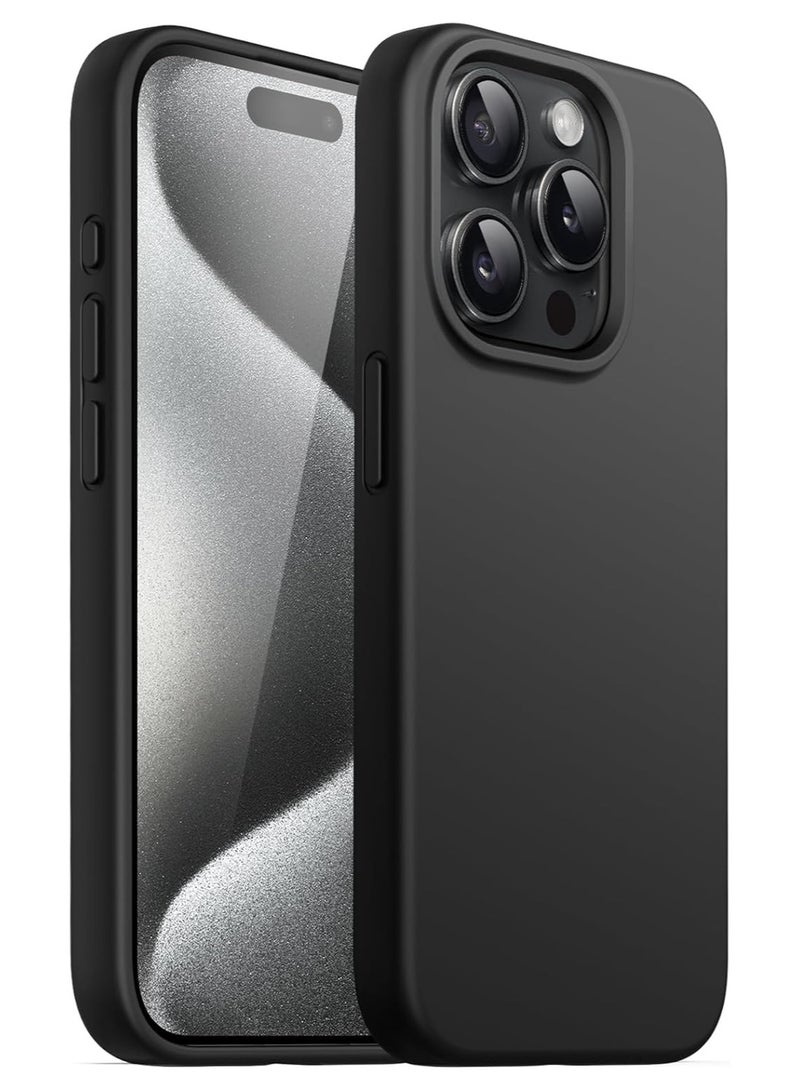 جومو ستور جراب سيليكون سائل لهاتف آيفون 15 برو (6.1 إنش) – ناعم الملمس، مقاوم للصدمات والخدوش – غطاء حماية كامل مع بطانة داخلية من الألياف الدقيقة – تصميم نحيف وأنيق - Image 1