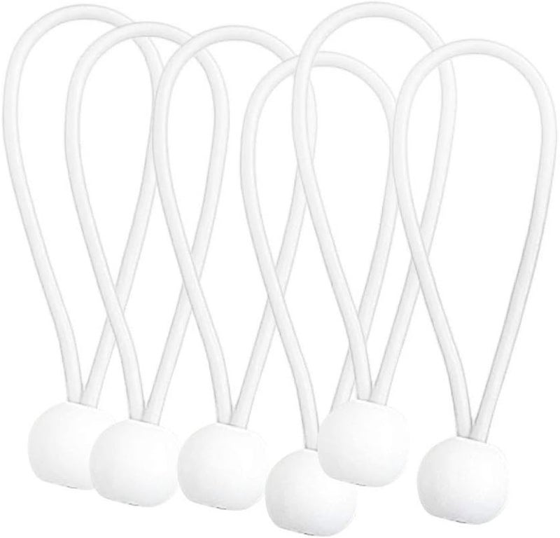 klarako 6 Count Heavy Duty Ball Bungee Cord Tarp Tent Tie Down Bungees Loop Rope 4/5/6/8/9 inch White, 4 inch - Image 4