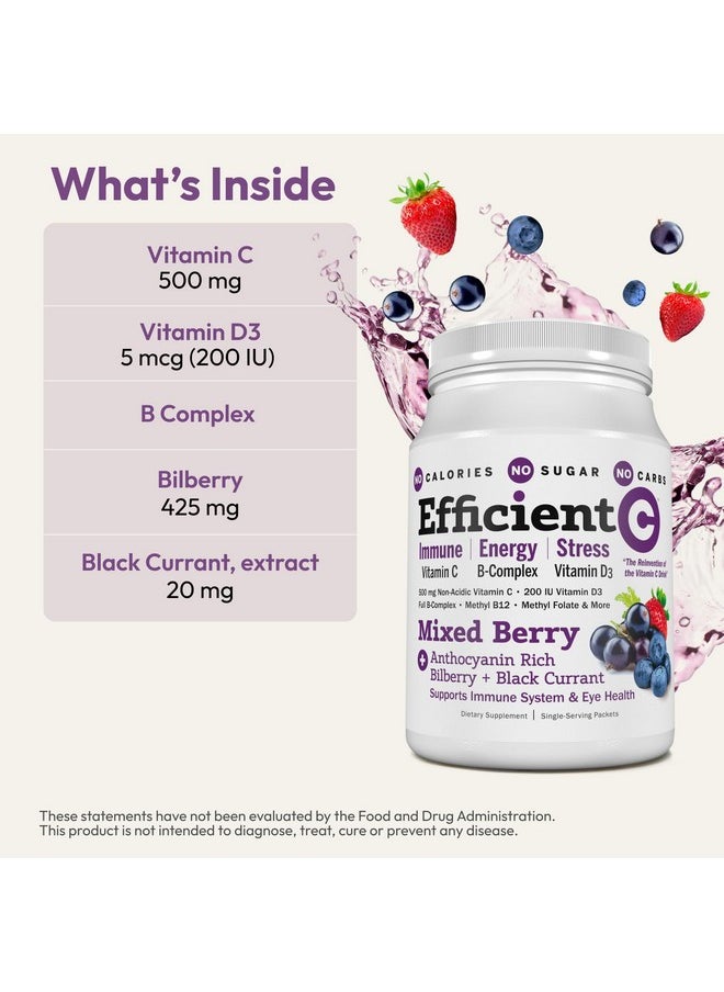 Andrew Lessman - Andrew Lessman Efficient C Mixed Berry 30 Packets - Immune, Energy, Stress and Eye Health Support. Reinvention of The Vitamin C Drink. No Calories. No Sugar. No Carbs. Easy to Mix. - Image 1