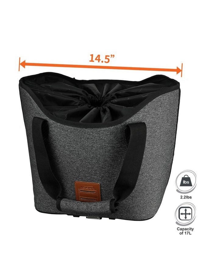 IBERA Bike Bag MIK Shopping Bag 17L - Clip-On bike Bags For Bicycles for Groceries up to 22 lbs (10 kg) - Reusable, Reinforced & Weather-Resistant - Durable Bike Rack bag ONLY FOR MIK RACKS - Image 5