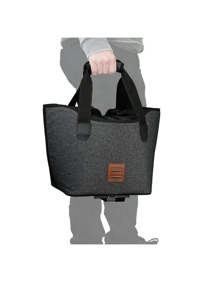 IBERA Bike Bag MIK Shopping Bag 17L - Clip-On bike Bags For Bicycles for Groceries up to 22 lbs (10 kg) - Reusable, Reinforced & Weather-Resistant - Durable Bike Rack bag ONLY FOR MIK RACKS - Image 3