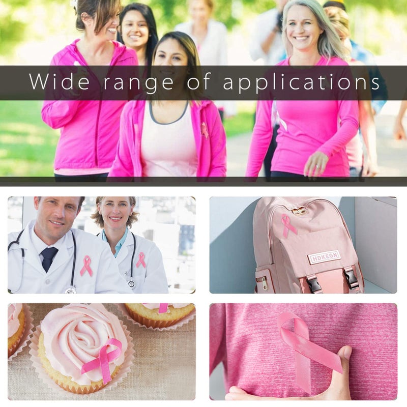 Biubee 80pcs Breast Cancer Awareness Accessories Pins- Breast Cancer Pink Ribbon Pins Gifts for Women Charity Event Fundraising Survivor Campaign Favors Supplies - Image 5