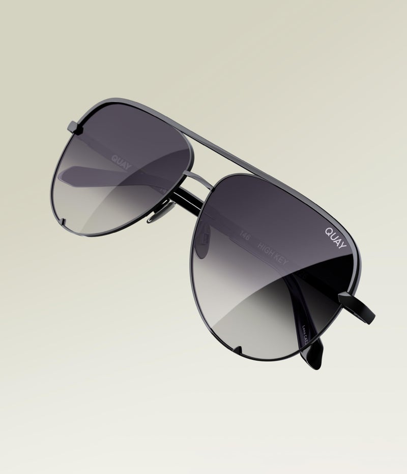 Quay - Sunglasses for Men & Women, Polarized Aviator Lenses with UV Protection, Oversized Sunglasses (High Key Extra Large, Black) - Image 3