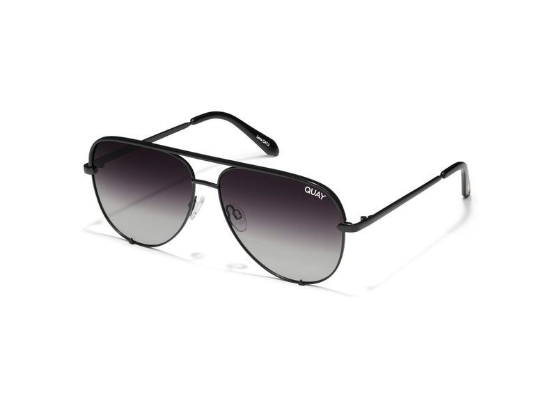 Quay - Sunglasses for Men & Women, Polarized Aviator Lenses with UV Protection, Oversized Sunglasses (High Key Extra Large, Black) - Image 2