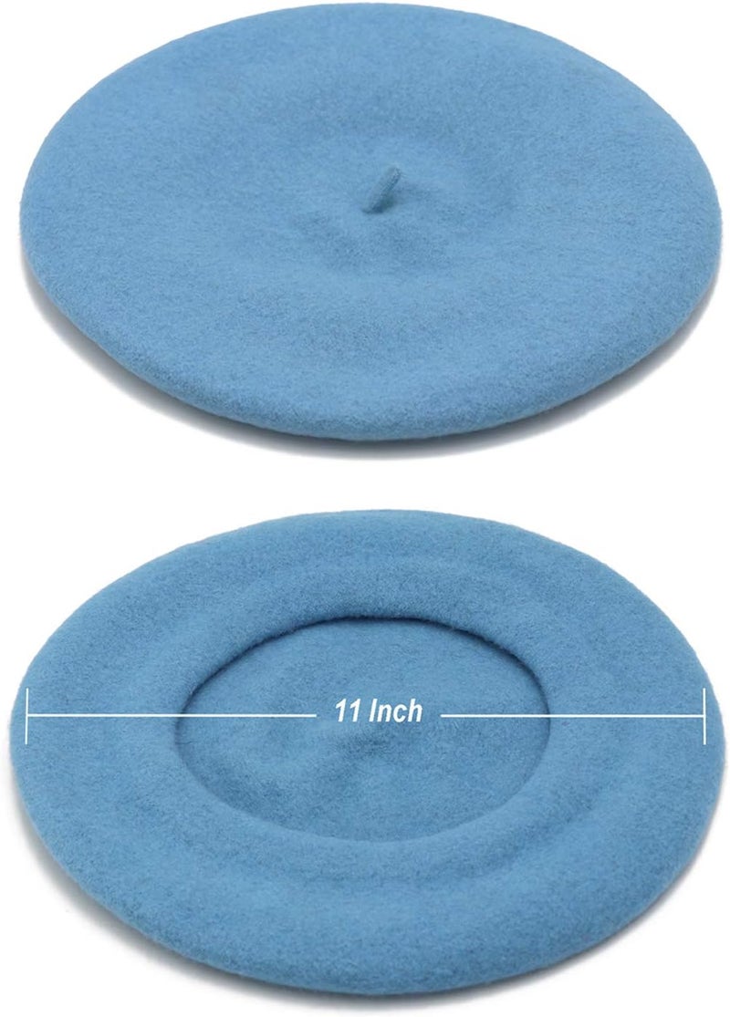 Wheebo Wool Beret Hat,Solid Color French Style Winter Warm Cap for Women Girls Lady - Image 4