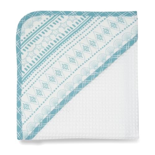 TIDY SLEEP Waffle Design Baby Bath Towel – Ultra Soft, Highly Absorbent Marine Meadow - Image 1