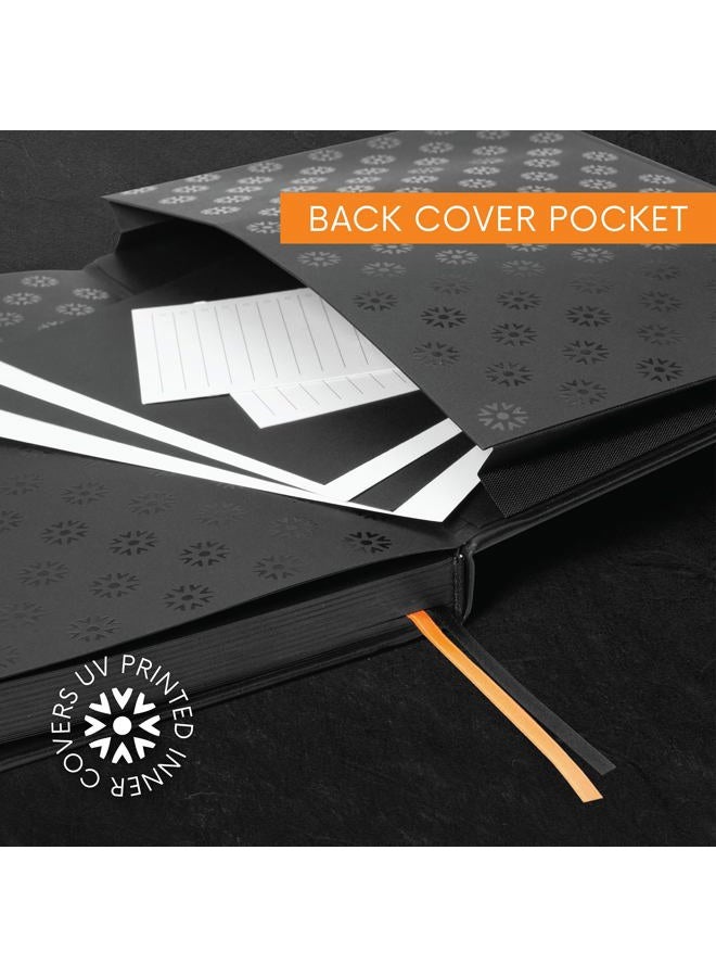 Notsu Dotted Black Paper Bullet Journal | B5 Dot Grid Notebook with 160 Black Pages of Thick 150gsm Paper, Vegan Leather Hardcovers - Image 4