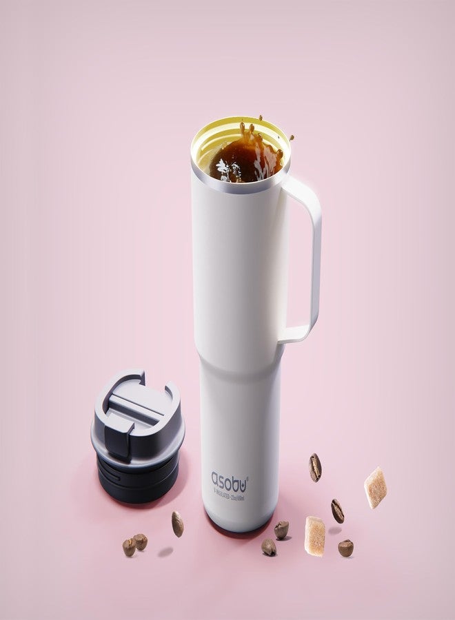 أسوبو كوب أسوبو الأحمر سعة 22 أونصة، كوب سفر معزول ببطانة سيراميكية وطلاء Puramic™ - مقبض سهل الحمل، تصميم متين ومقاوم للانسكاب، جدار مزدوج من الفولاذ المقاوم للصدأ لنكهة نقية - Image 4