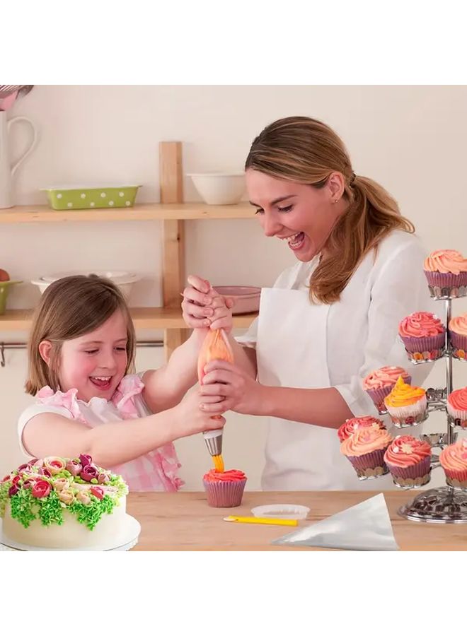 47 Pcs Cake Decorating Set With 12 Flower Tips 2 Leaf Tips 2 Couplers 30 Piping Bags - Image 4