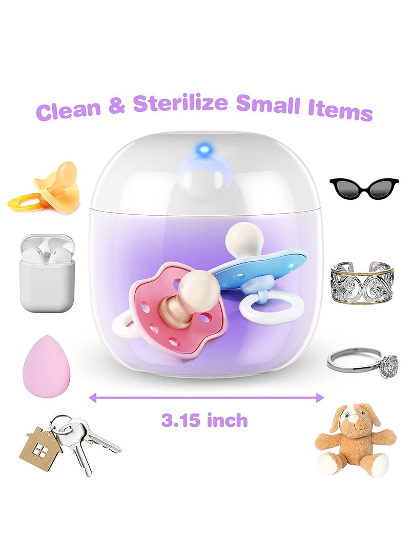 SOLARAE Portable UV-C Sterilizer for Baby Pacifiers, Bottle Nipples, Teethers, Headphones, and Keys - 99.99% Sterilization in 3 Minutes, USB Rechargeable Mini Sanitizer Box (White) - Image 5