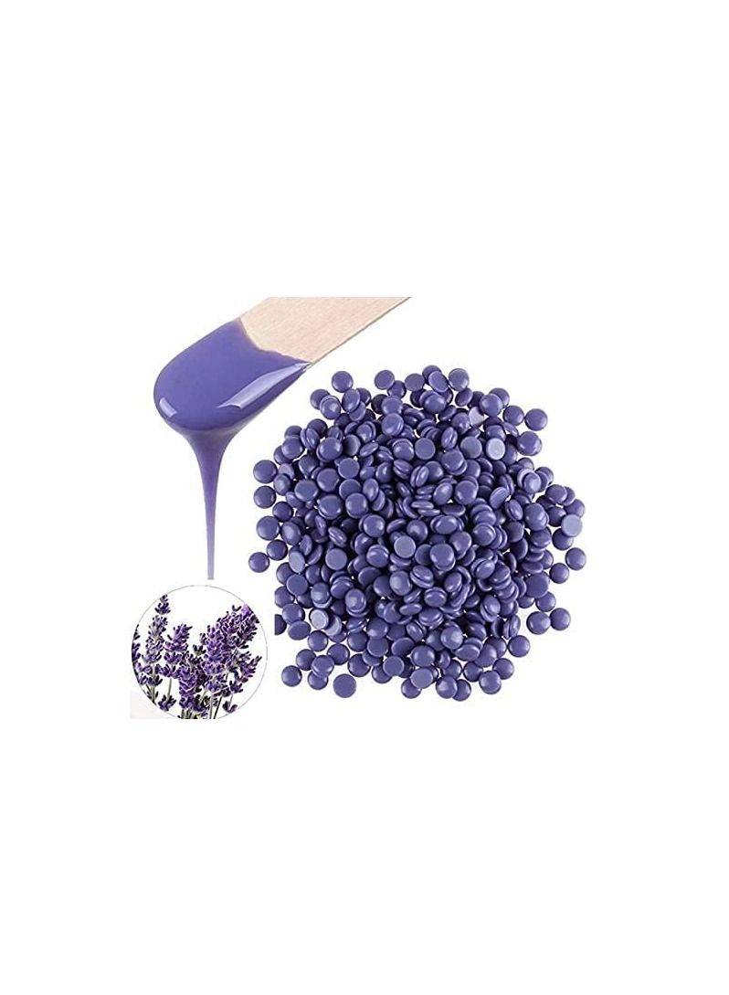 ORiTi Hair Removal Hard Wax Beans 500 Grams, Natural Hot Film Full-Body Depilatory Wax Beads for Women - PURPLE LAVENDER
