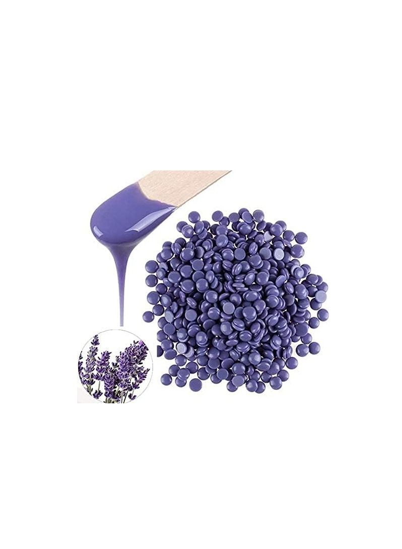 ORiTi Hair Removal Hard Wax Beans 500 Grams, Natural Hot Film Full-Body Depilatory Wax Beads for Women - PURPLE LAVENDER