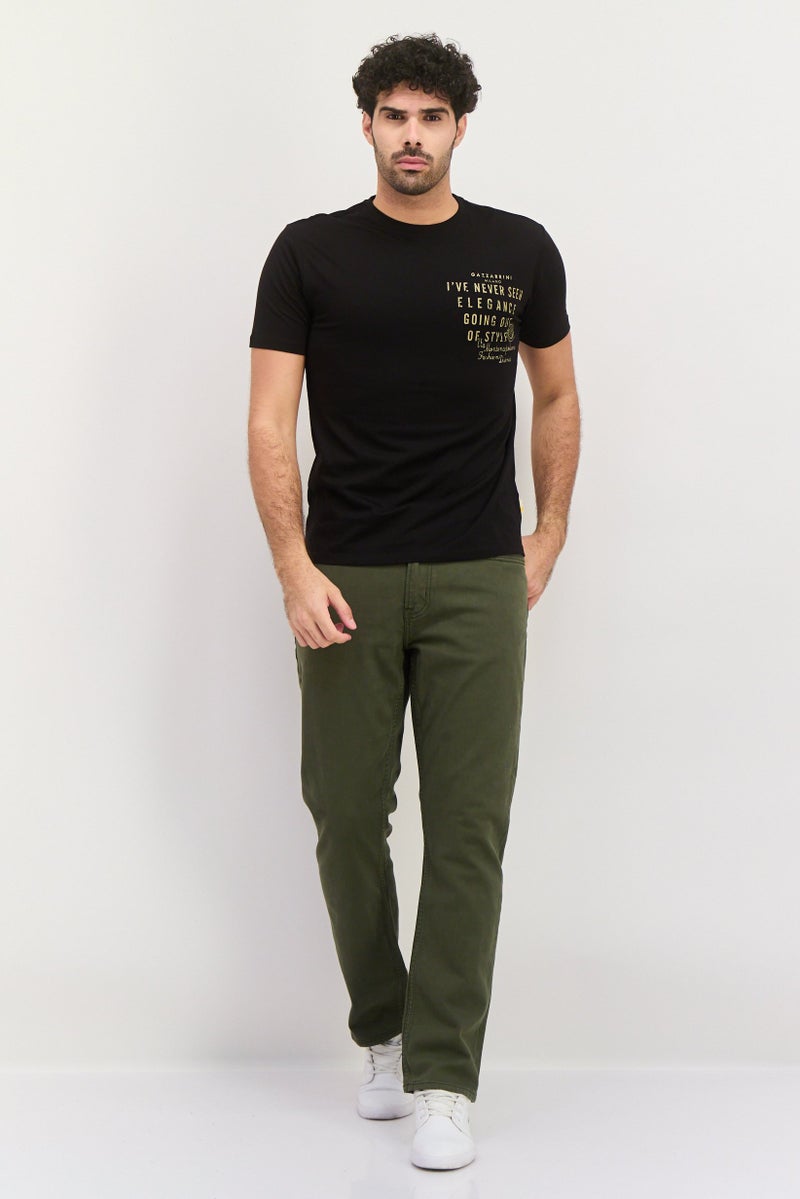 Gazzarrini Men Crew Neck Short Sleeves Graphic Print T-shirt, Black - Image 3