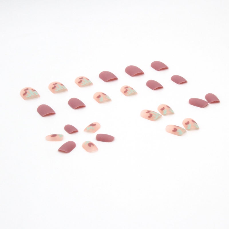 Dusty Rose Matte Reusable Press-On Nail Set - Style R346 - Image 5