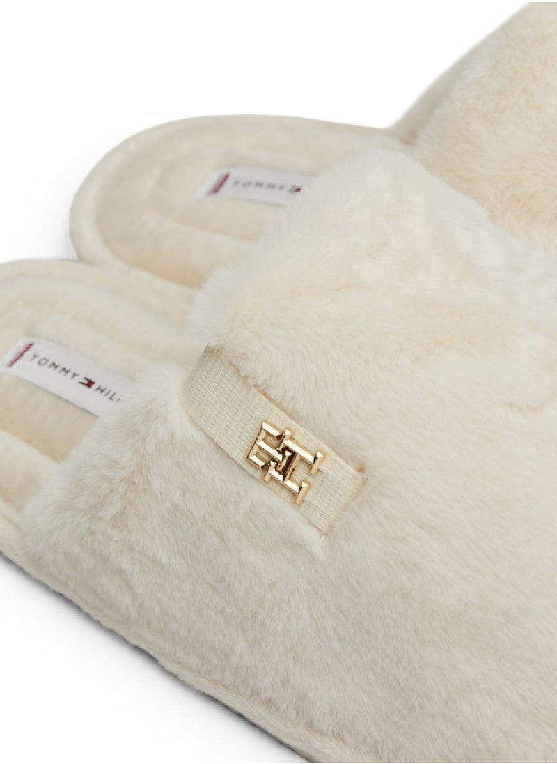 Women's TH Monogram Plaque Fleece Slippers - Polyester, White - pzsku/ZAABAE847EE91055DF954Z/45/_/1738741995/32a67c1a-38d3-4165-855b-2364d1dd7776