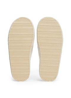 TOMMY HILFIGER Women's TH Monogram Plaque Fleece Slippers - Polyester, White  - Image 5
