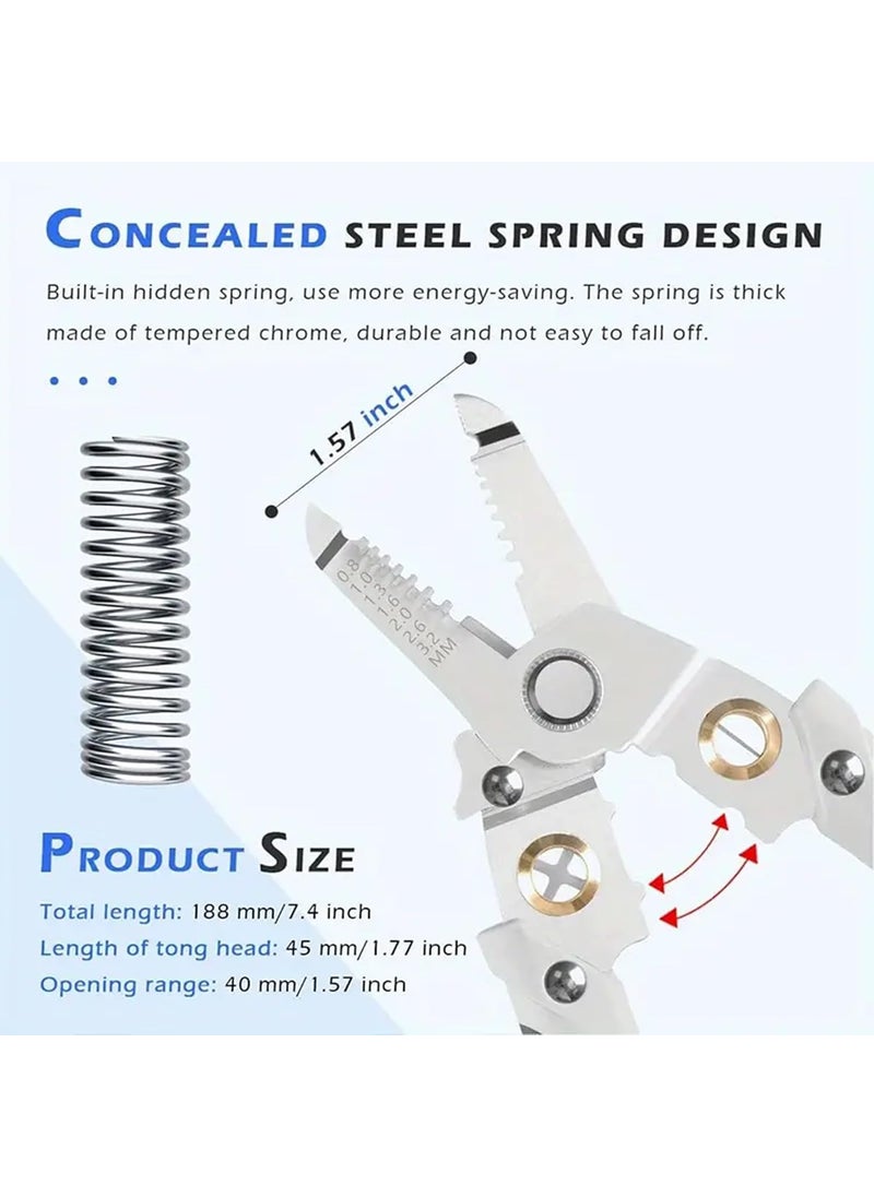 TROVEXX TROVEXX 6 in 1 Wire Stripper Tool for Electrician Decrustation Pliers Multifunctional wire stripper cutter Wire Cutter Plier With Gripping Wrench Crimping Wire Precision Cable Stripping Tool  - Image 3