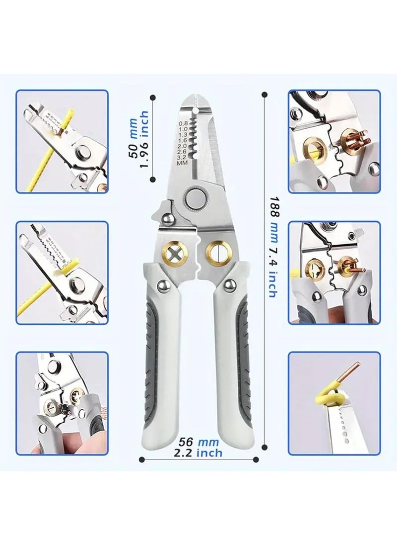 TROVEXX TROVEXX 6 in 1 Wire Stripper Tool for Electrician Decrustation Pliers Multifunctional wire stripper cutter Wire Cutter Plier With Gripping Wrench Crimping Wire Precision Cable Stripping Tool  - Image 4