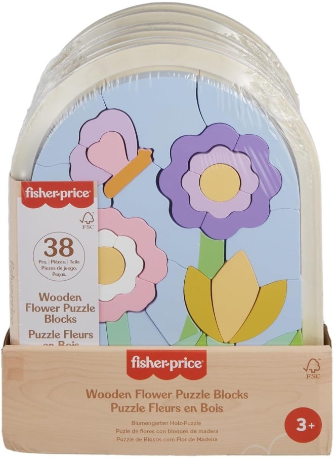 Fisher-Price - Fisher-Price Wooden Flower Puzzle Blocks (38 Pieces) - Image 1