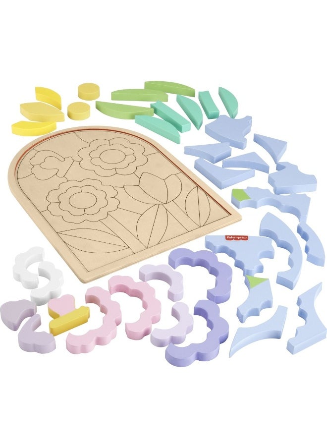 Fisher-Price - Fisher-Price Wooden Flower Puzzle Blocks (38 Pieces) - Image 1