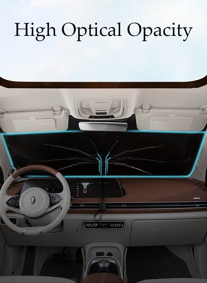 DUNISO Foldable Car Windshield Sunshade Umbrella with Cartoon Printing Protect Car from UV Rays and Heat Keeps Cars Cool Sunshade Cover for SUV Car Front Window 138*80CM - Image 4