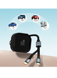 ProOne ProOne Enjoyment Retractable 30W 2-in-1 Car Charger with Type-C and Lighttning Cable  - Image 3