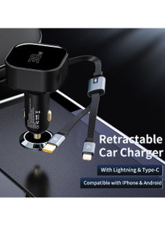 ProOne ProOne Enjoyment Retractable 30W 2-in-1 Car Charger with Type-C and Lighttning Cable  - Image 5