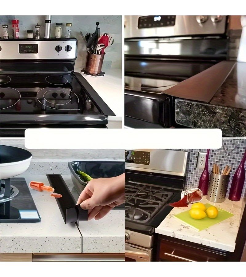 Silicone Kitchen Edge Sealing Strip Black 24.8 Inch For Stove Gap Sink Trim - Image 5