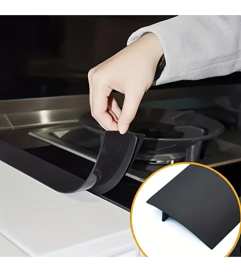 Silicone Kitchen Edge Sealing Strip Black 24.8 Inch For Stove Gap Sink Trim - Image 1