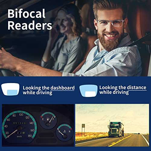 Kafirlo Bifocal Reading Glasses Men Blue Light Blocking Readers With Pouches Half Rimless Metal Frame Progressive Transition Eyeglasses Cheaters Designer Fashion Eyewear 3 Pack +2.00 - Image 5