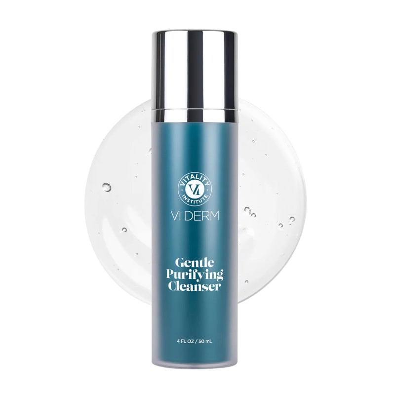 VI DERM Gentle Purifying Cleanser  Hydrating WaterBased Face Wash for Women  Men  Gentle Moisturizing Facial Cleanser with Aloe Vera Vitamin E  Willow Bark Extract  Fragrance Free 4 Fl Oz