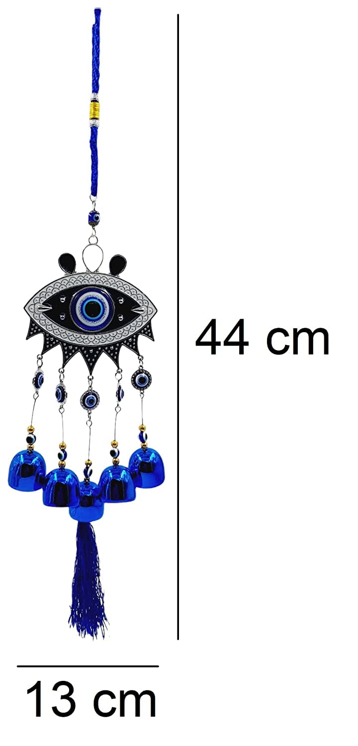 Qwick Click Evil Eye Wind Chimes for Balcony Hanging for Home Entrance Door Decoration Nazar Battu for Home Protection Good Luck Charm and Prosperity at Office and Home Big Size - Image 3
