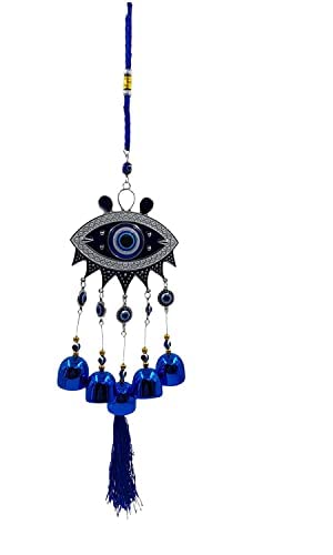 Qwick Click Evil Eye Wind Chimes for Balcony Hanging for Home Entrance Door Decoration Nazar Battu for Home Protection Good Luck Charm and Prosperity at Office and Home Big Size - Image 1